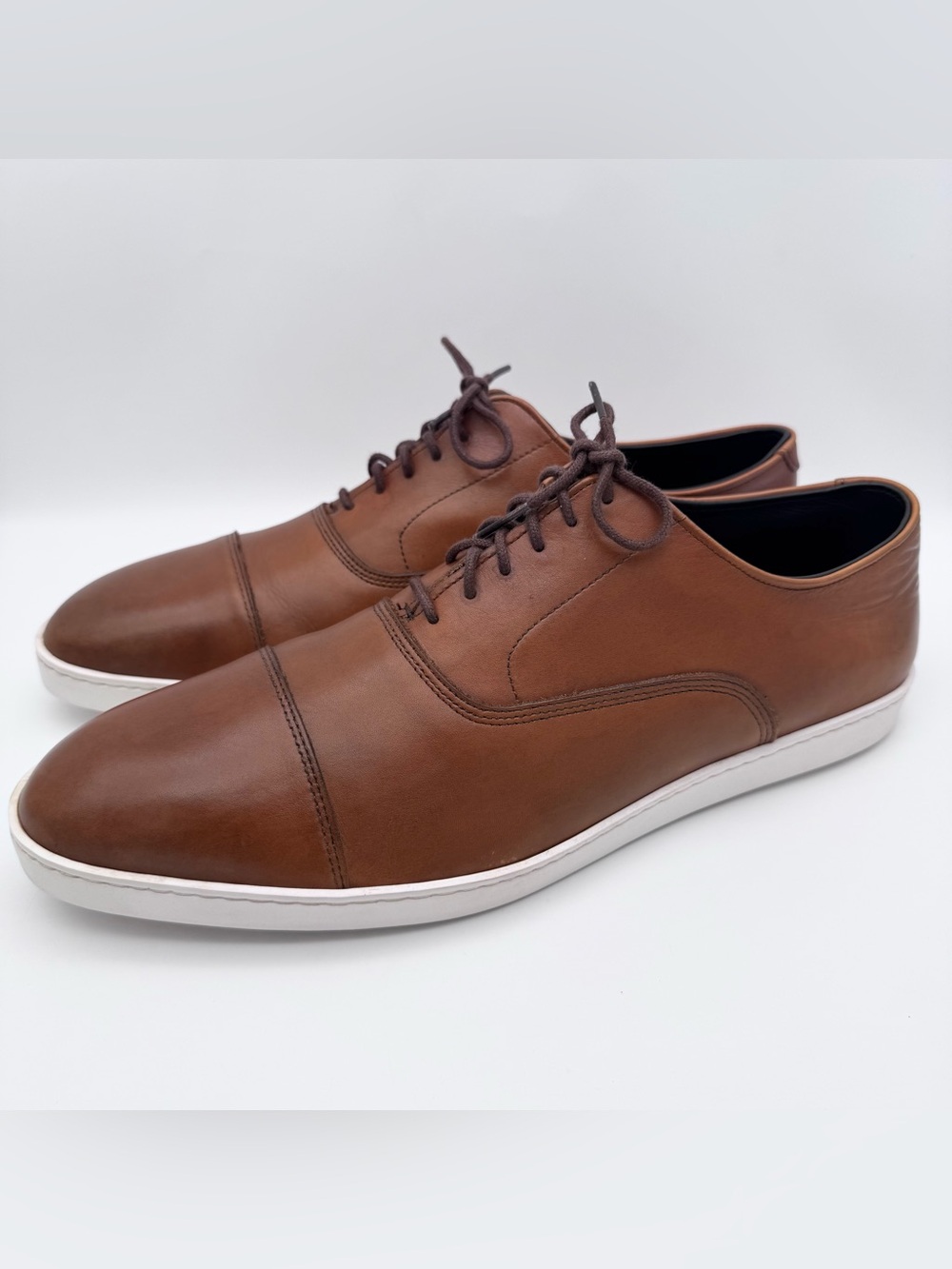 Allen Edmonds Park Avenue Brown Leather Cap Toe Hybrid Dress Shoes Sneakers 11 D